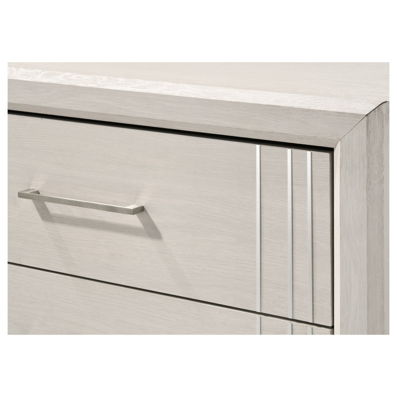 Commode 6 tiroirs Contemporary - Mobilier de chambre en bois beige, commode moderne à six tiroirs pour le rangement de la chambre à coucher