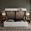 Boucle Bed Frame With Storage, Upholstered Headboard, Metal Bed Frame With Headboard, Hydraulic Storage System, No Box Spring Required-114546769