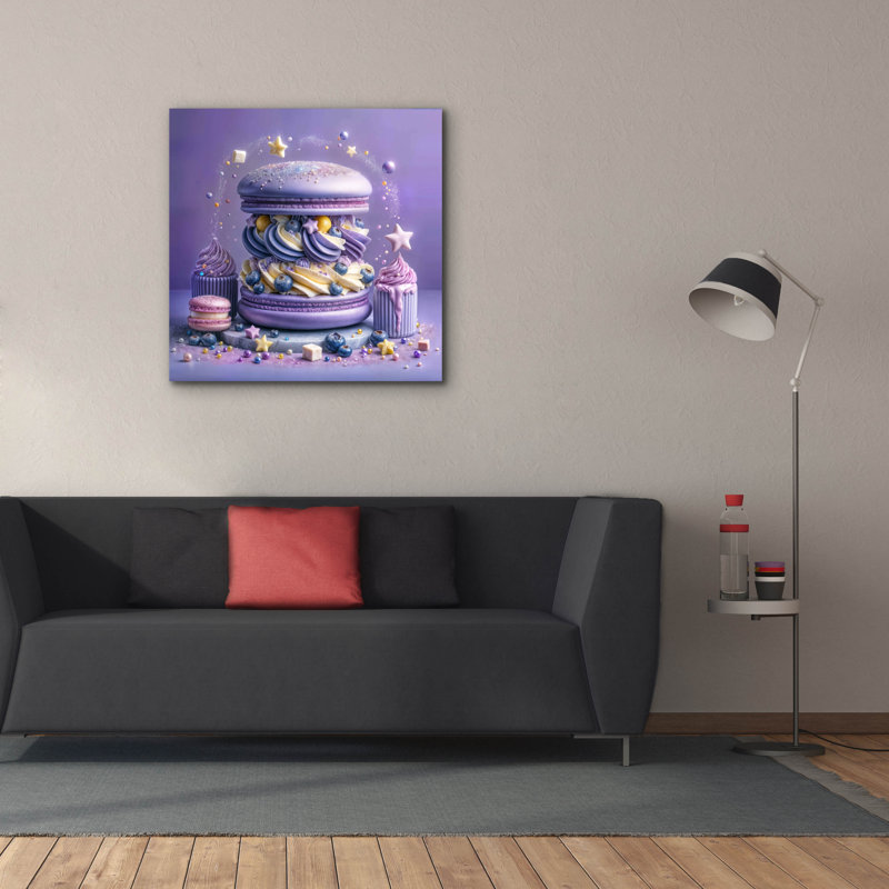  «Blueberry Burger» par Rey Klimt, art mural sur toile, 37 po x 37 po, H 37 po x l 37 po
