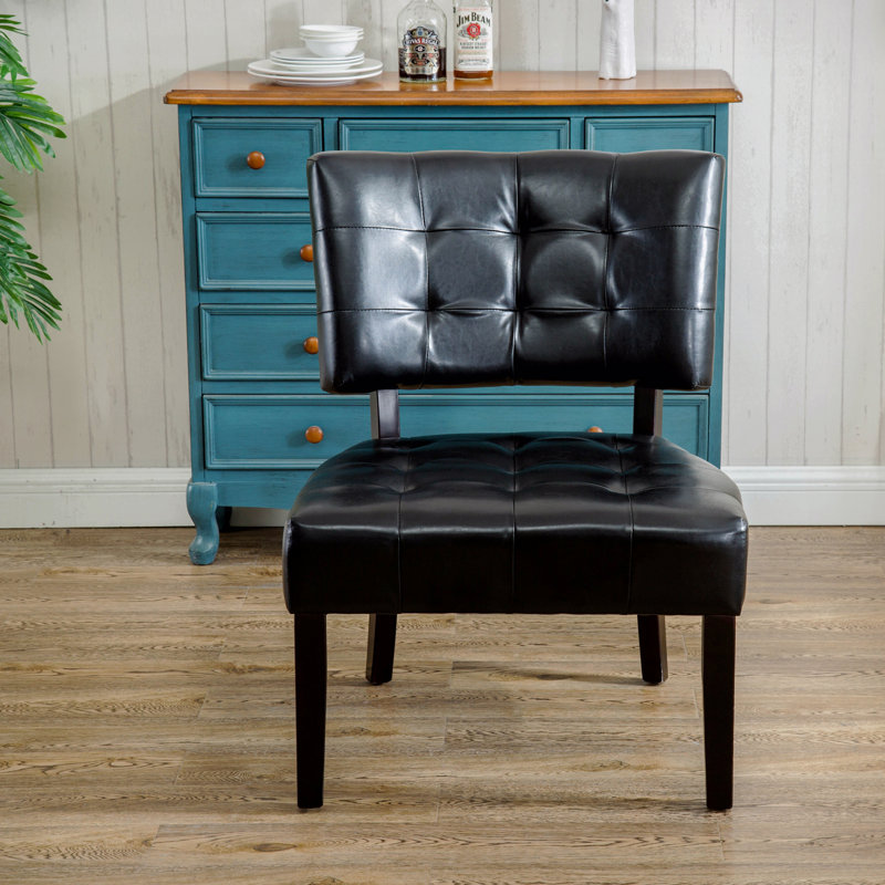 Fauteuil d'appoint capitonné en similicuir avec sièges surdimensionnés