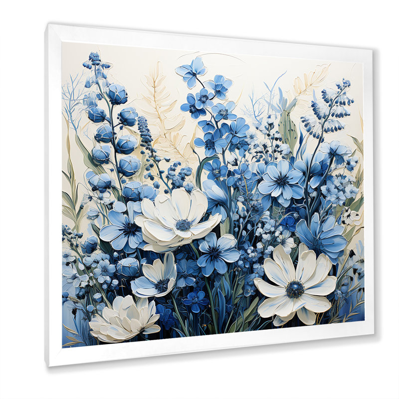 Blue Bonnets White Flowers III, reproduction d'art sur toile, H 16 po x l 16 po x P 1 po, Blanc