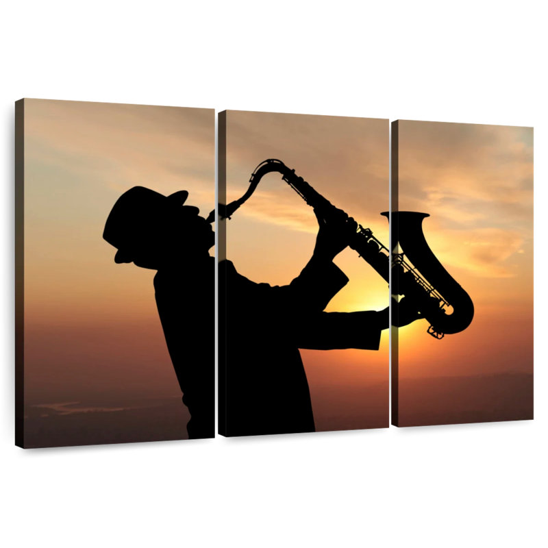 Abarca Man Playing Saxophone, 32" H x 50" W