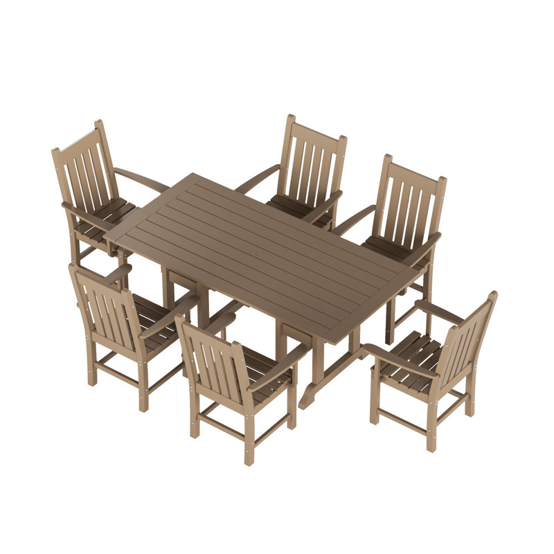Ensemble de salle à manger rectangulaire pour 6 personnes 71 po Laguna, Brun pâle