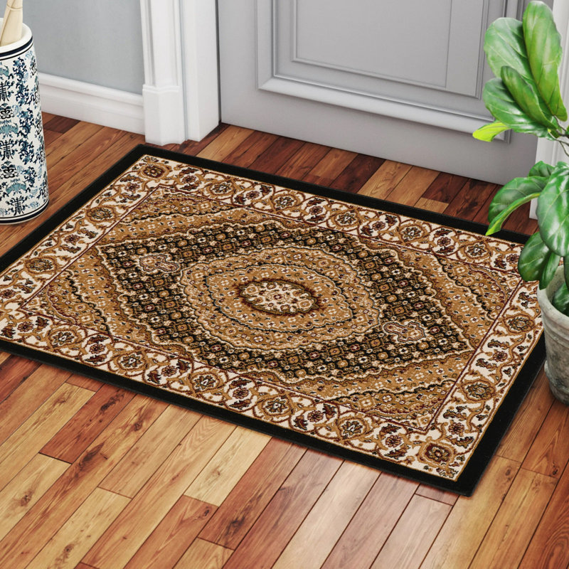 Tapis noir Manchester - miniature mais audacieux, Rectangulaire 2 pi x 3 pi