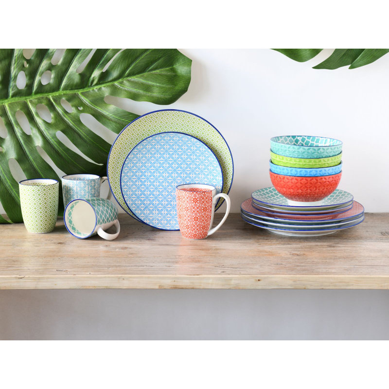 Mediterran 16 Piece Dinnerware Set, Service for 4