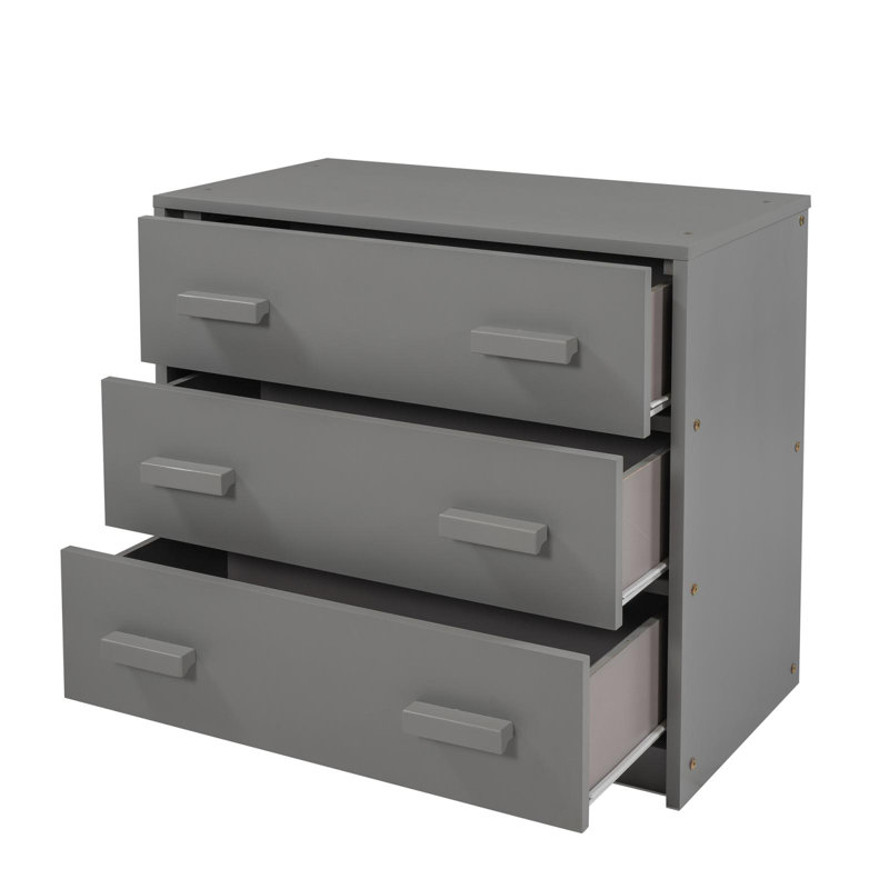 Lit mezzanine simple avec armoire et tablette, gris