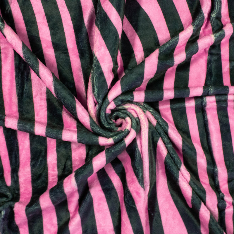  Jeté zébré, Rose/noir, L 42 po x L 60 po