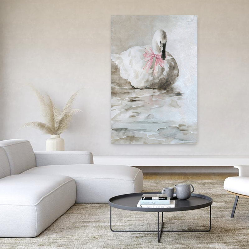 Art mural abstrait Swan, H 60 po x l 40 po