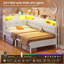 Storage Day Bed Linen Corner Bed with LED Light & Charging Station No Mattress-1336292977-1336292990