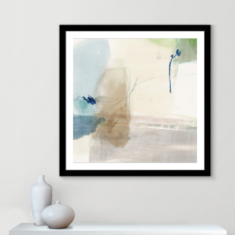 «Aquamarine Whispers II» par Casa Fine Arts, Cadre noir, H 37,5 po x l 37,5 po