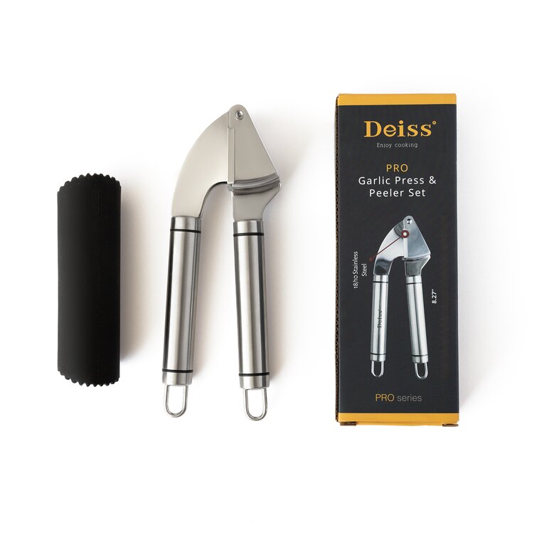 https://assets.wfcdn.com/im/78602773/resize-h755-w755%5Ecompr-r85/1929/192947020/Deiss+Pro+Garlic+Press+And+Silicone+Garlic+Peeler+Set+-+Stainless+Steel+Rust+Proof+Garlic+Mincer+%26+Garlic+Crusher+For+Ginger+%26+Nuts%2C+Garlic+Roller+Peeler+-+Easy+To+Squeeze+And+Clean%2C+Dishwasher+Safe.jpg
