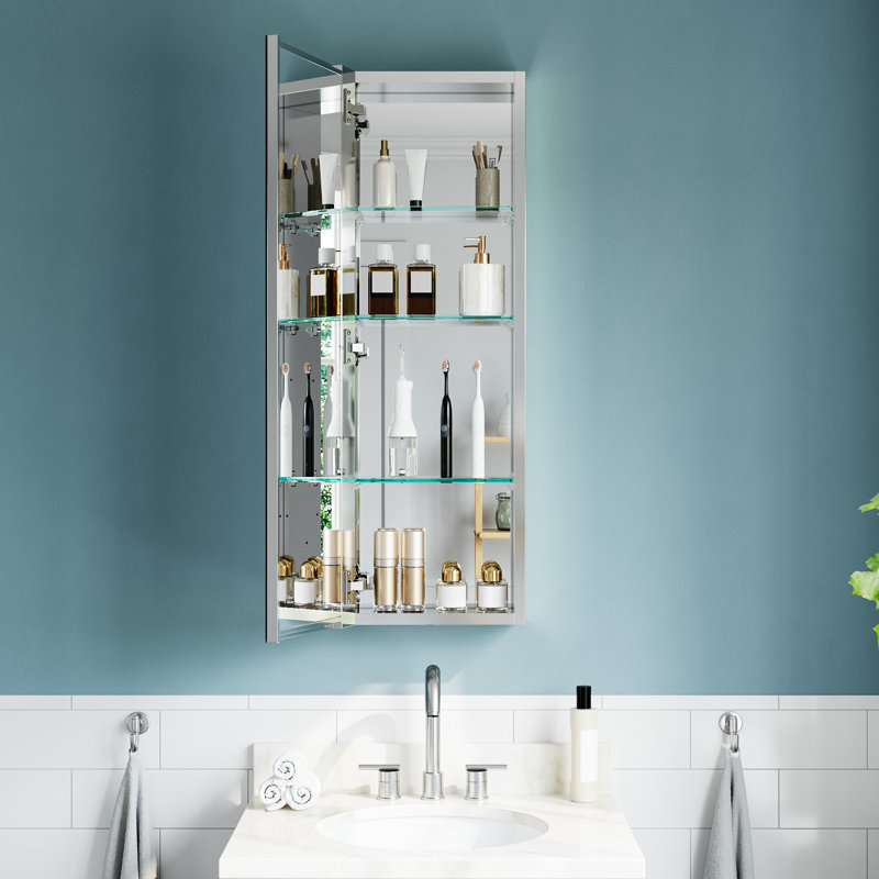 12'' W X 36'' H Wall-mounted Frameless Mirror Cabinet
