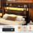 Wood Headboard with Led Lights & Charging Station-116602249-116602248