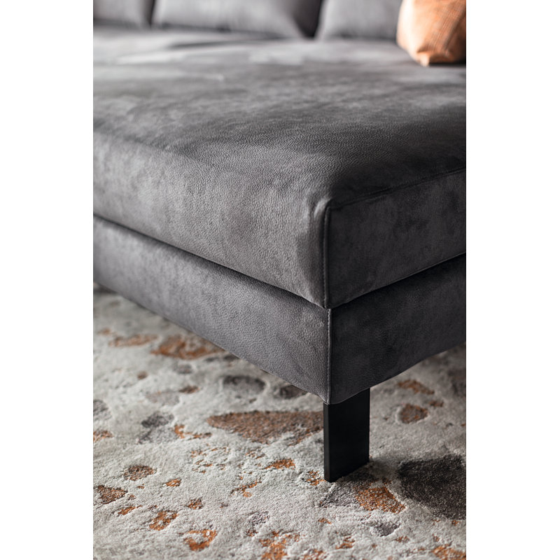 Meridien Chaise Sectional, Gray Polyester Blend