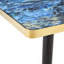 Ensemble de 2 tables de salle à manger carrées modernes, 61 cm (24 po) sans joint apparent, style café, piètement central noir et or, finition agate bleue brillante de 3,6 cm (1,4 po) d'épaisseur, résistantes à la chaleur, pour restaurant.
