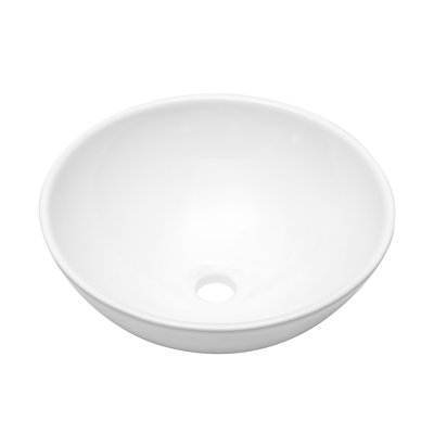 Lavabo vasque de salle de bain en argile réfractaire blanc pur 16 po Lofeyo