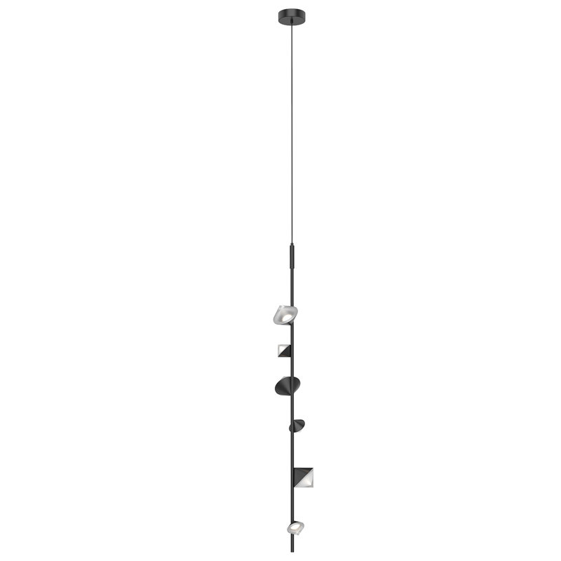 6 - Light LED Unique/Statement Pendant, Black
