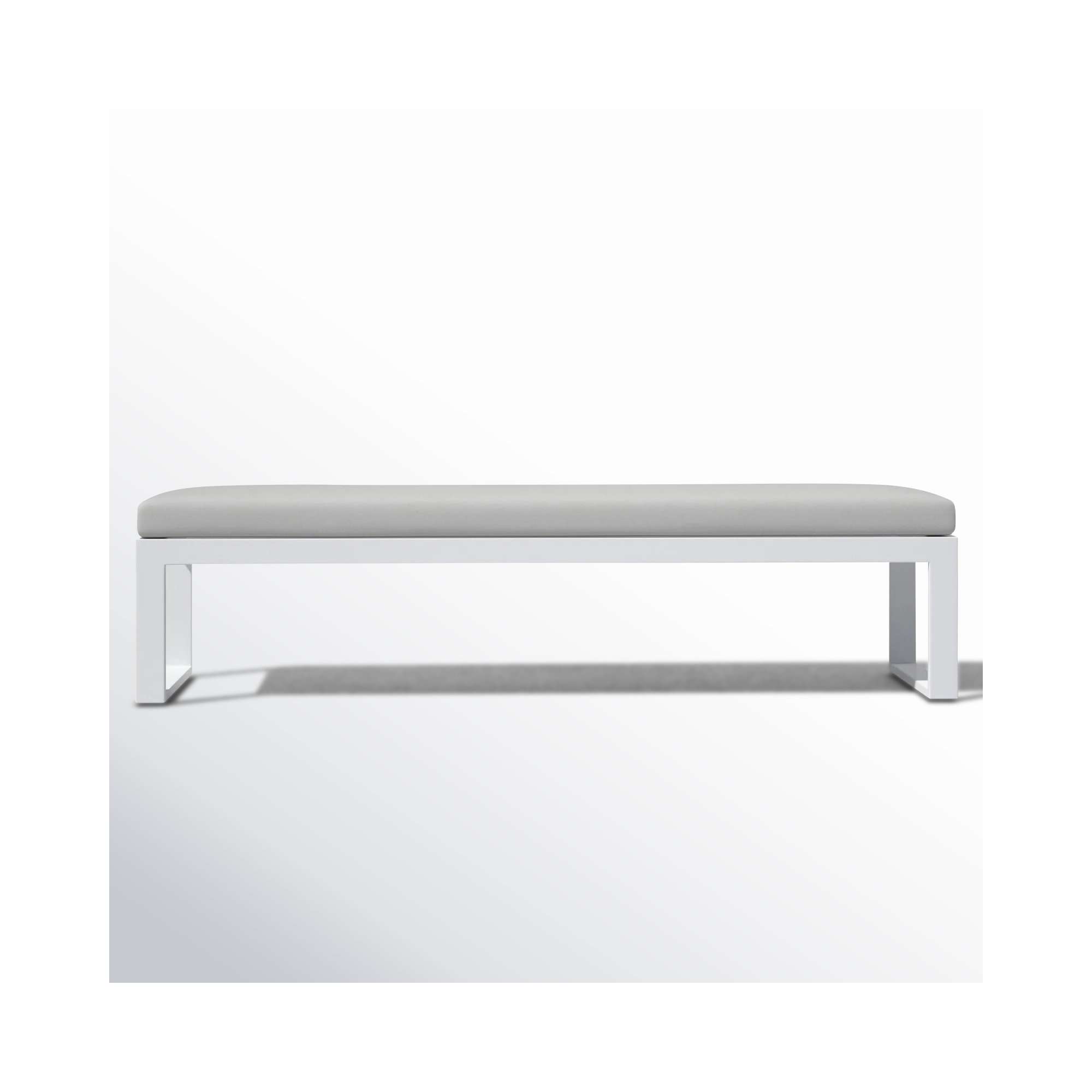 Camela 72.01'' Powder Coated Aluminium Outdoor Bench, Cast Silver Sunbrella®