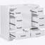 Base de meuble-lavabo blanc pur 36 pouces, six tiroirs avec tablettes réglables, imperméable et durable
