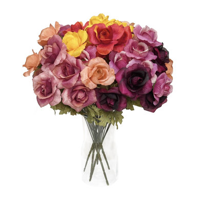 6 pièces d'hortensias de soie artificiels d'automne, de roses artificielles, d'arrangement de fleurs d'automne, de fleurs d'automne, de table de salle à manger familiale, de décoration centrale, de table, de cheminée, de décoration de mariage
