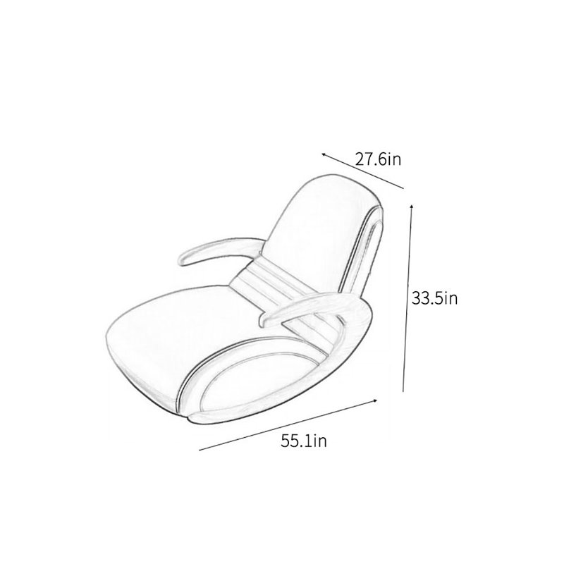 Chaise berçante en bois massif Light Luxury Elegant, Blanc cassé