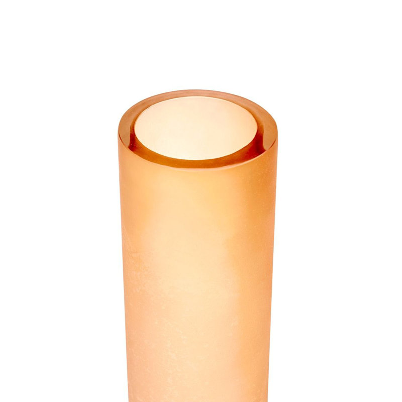 Lungo Handmade Glass Table Vase, Amber, 17.5" H x 4" W x 4" D