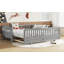 Lit plateforme simple avec garde-corps, structure de lit simple en bois massif, peut être converti en lit plateforme double gris-559620601-559620600