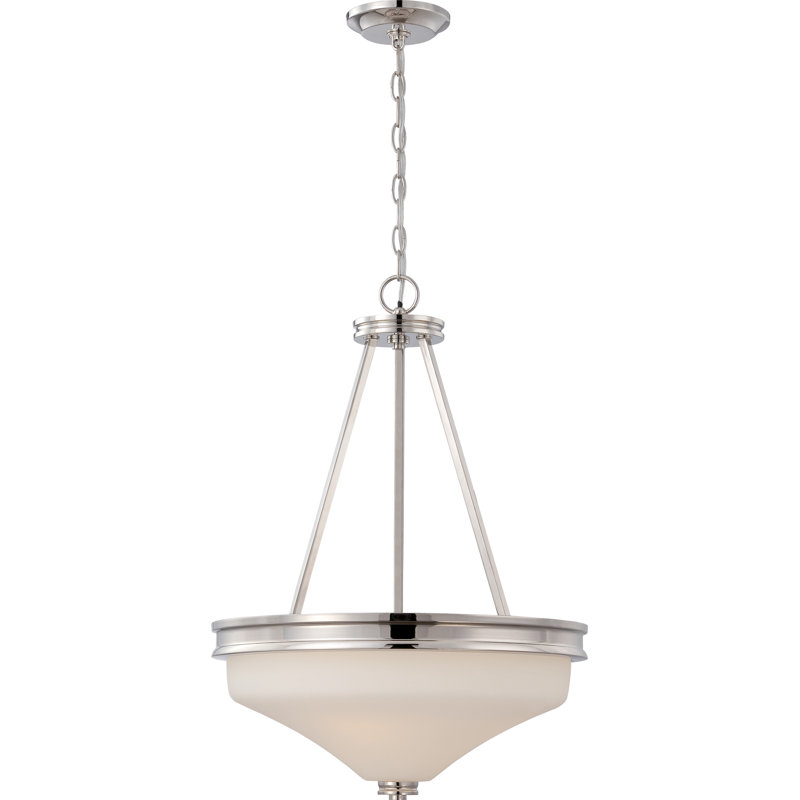 Lustre empire unique à 3 lumières Crainville, Nickel poli