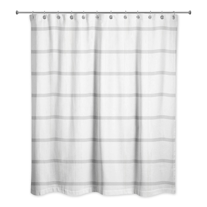 Rideau de douche simple à rayures Jonah, Gris clair