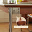 Table de salle à manger blanche + brune + argent frittée rectangulaire + bois massif + table de salle à manger en acier inoxydable-902991783