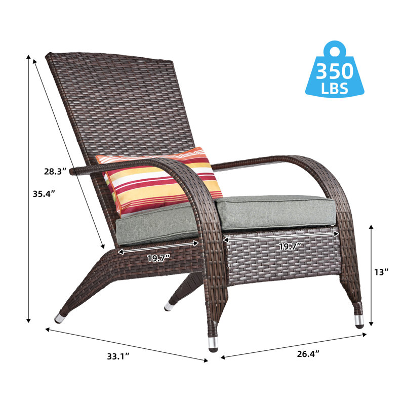 Odessey Wicker Outdoor Adirondack Chair