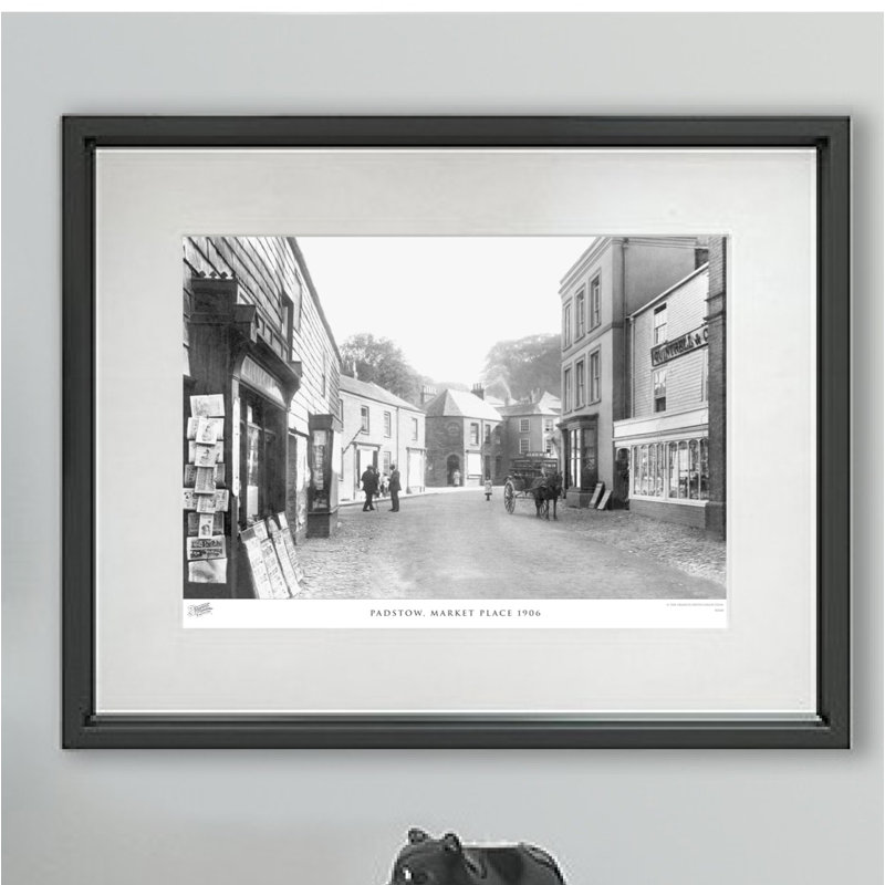 Padstow, Market Place 1906 - Single Picture Frame Print, 28cm H x 36cm W x 2.3cm D