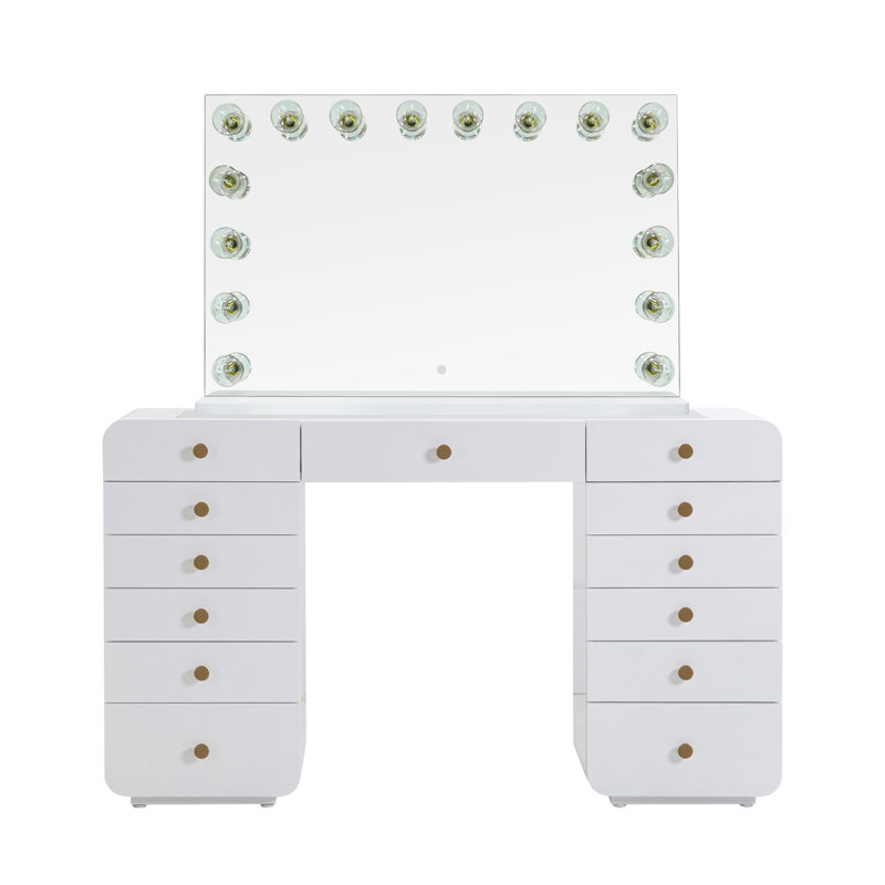 Bureau Hollywood avec miroir de coiffeuse Jumbo