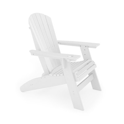 Chaise blanche Adirondack - Bois en polyéthylène haute densité robuste pour la piscine