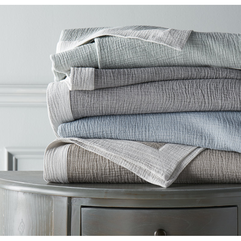Atacama Modern & Contemporary Coverlet / Bedspread, Marine, Twin Coverlet / Bedspread