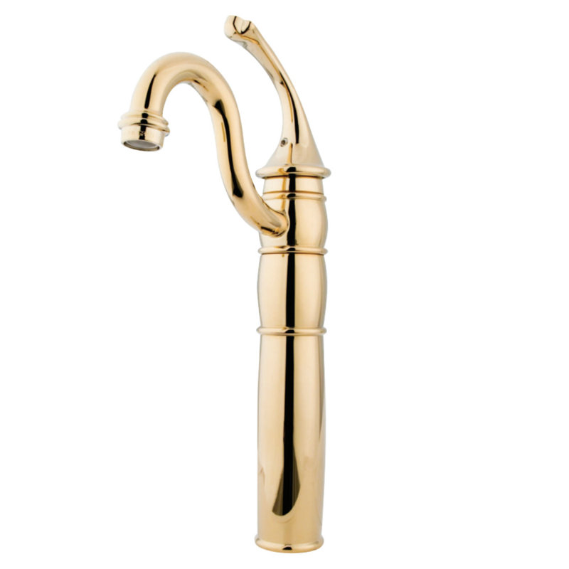 Kingston Brass Georgian Single-Handle 1-Hole Deck Mount Vessel Faucet, Polished Brass