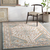 Dauphin Oriental Teal/Pink Area Rug