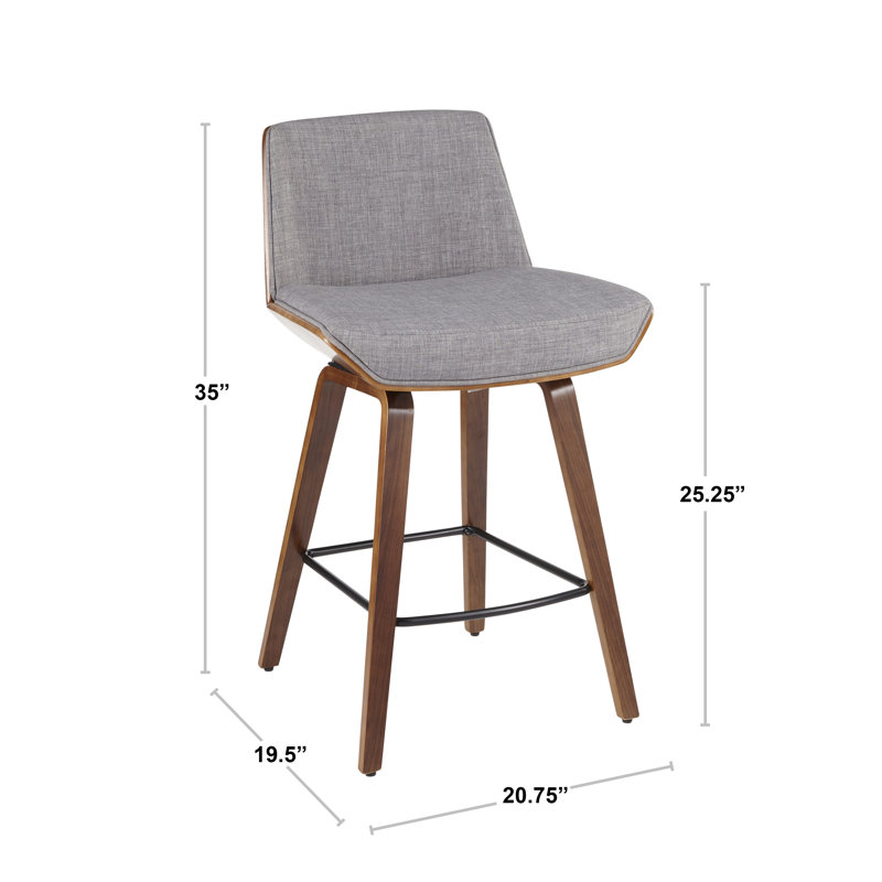 Tabouret de comptoir 25,25 po Craiginorne, Gris clair