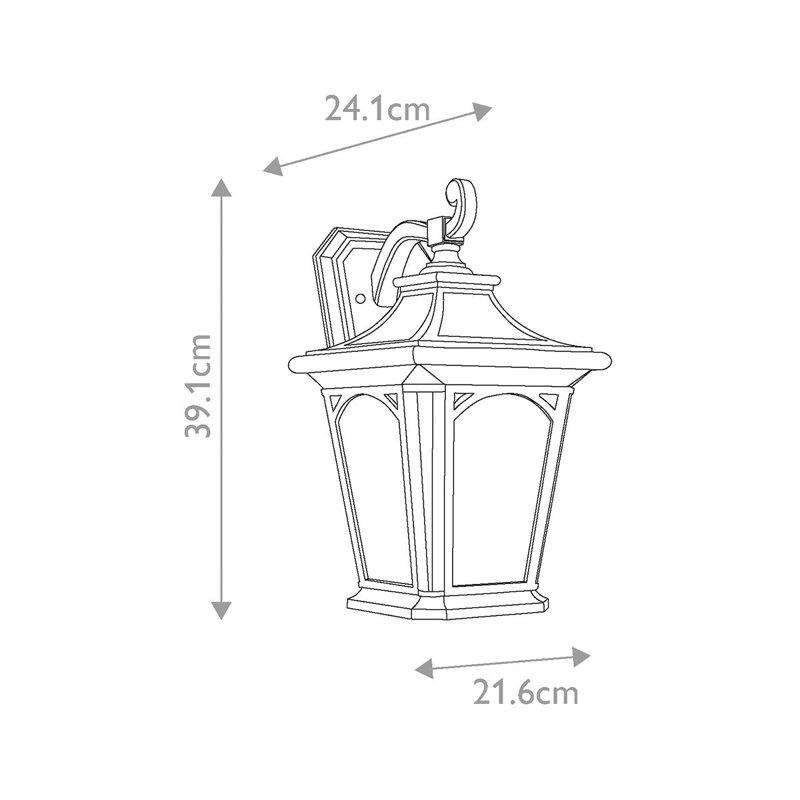 Aadrith Outdoor Wall Lantern, 39.1cm H x 21.6cm W x 24.1cm D