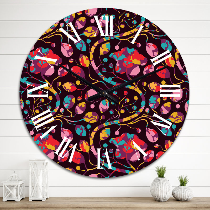 Horloge murale rouge et orange, Grand