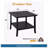 19" Square Black Metal Outdoor Side Table, 2-Tier All-Weather Patio End Table-914196521