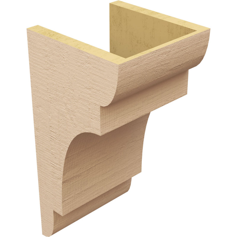 New Brighton cèdre brut grain de bois TimberThane Corbel, apprêté brun clair, H 18 po x l 9 po x P 9 po