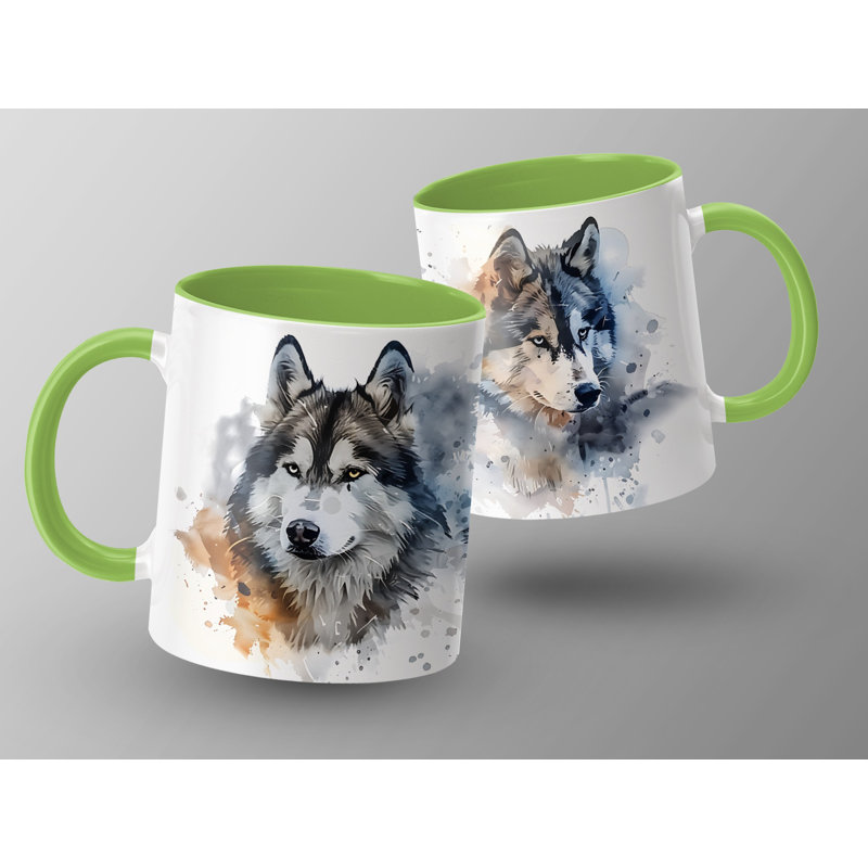 Ceramic Coffee Mug, Light Green, 3