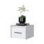 Table de chevet blanche flottante murale