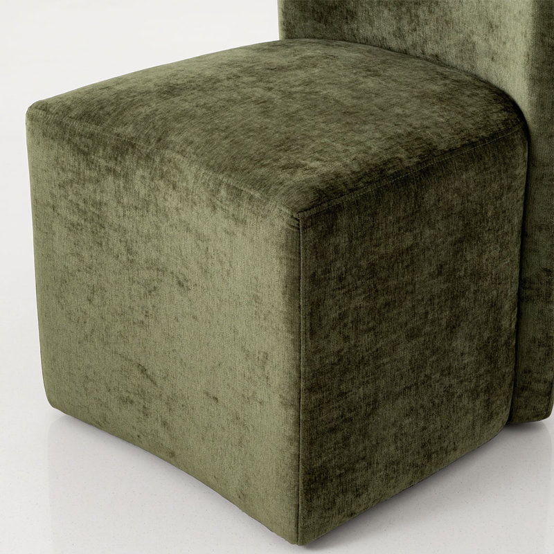 Fauteuils d'appoint entièrement rembourrés en chenille avec roulettes dissimulées, Vert