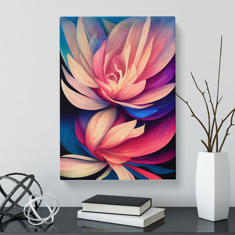 Pontmain Floral Acrylic Vol.1 - Wrapped Canvas, 50cm H x 35cm W x 3cm D