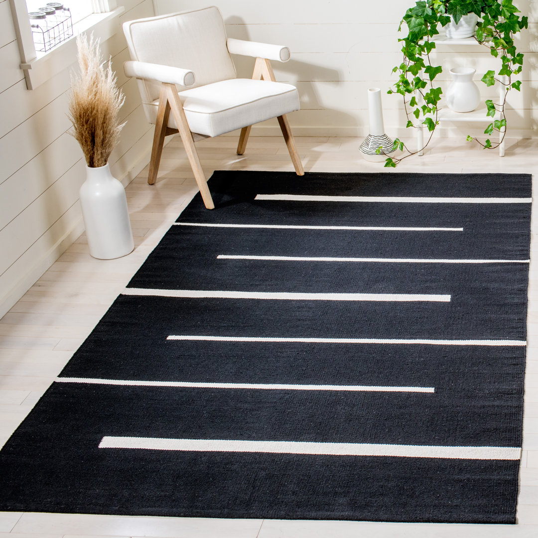 Striped Cotton Hand Woven Area Rug