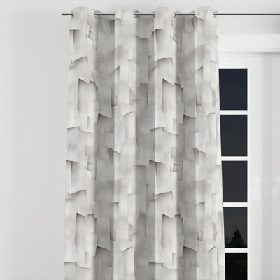 Modern Room Darkening Curtains - Grey Bado Grommet Curtain - 1 Panel