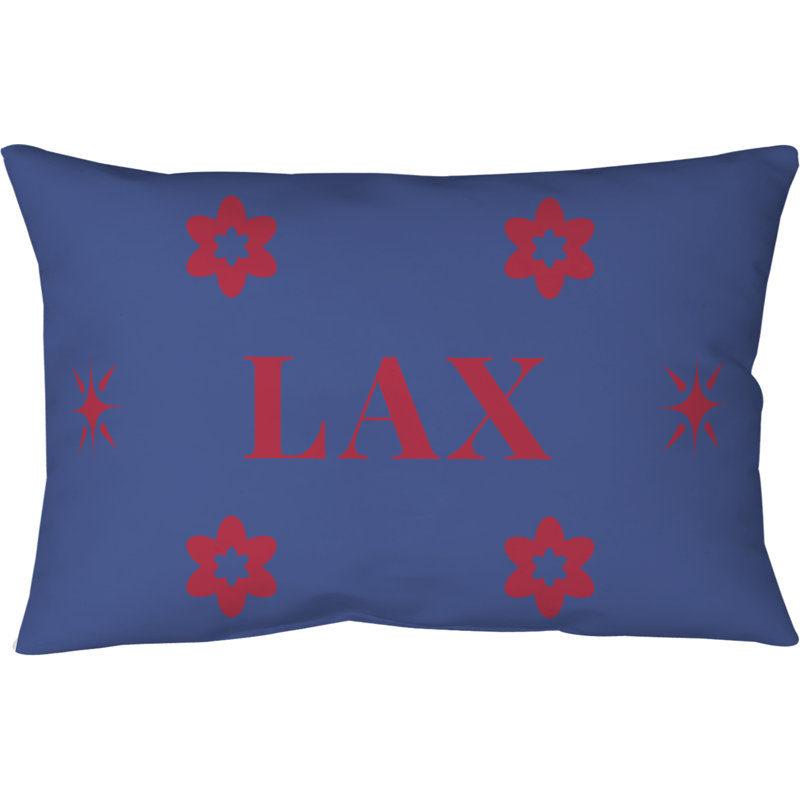 Coussin en coton croisé LA Colors Red Blue Red 20 pouces x 14 pouces