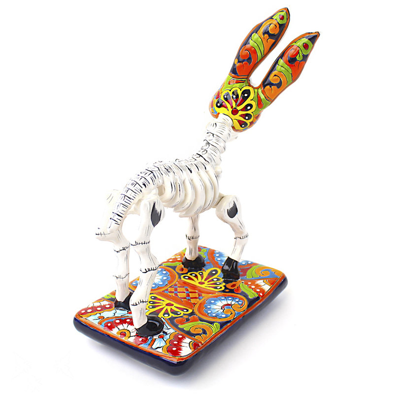 Sculpture d'âne Dia De Muertos, H 16 po x l 7 po x P 15 po
